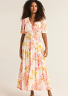 Z Supply Kat Golden Hour Floral Maxi Dress. Get into a tropical state of mind with this new floral flutter sleeve midi. The deep v-neckline and elastic at the waistband make this maxi dress flirty and fun to wear.