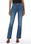 Kut From the Kloth Kelsey High Rise Denim - Supernatural.Elevate your denim game with these Kelsey Ankle Flare Jeans. Designed with an easy front button and zipper, these jeans offer a sleek, fitted look that effortlessly enhances your silhouette. The classic 4-pocket style adds a touch of practicality, while the ankle flare gives a chic, modern twist.