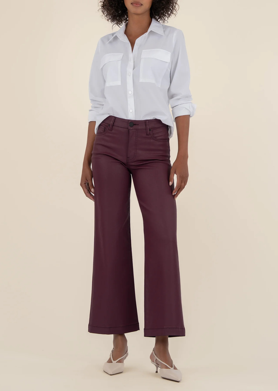 Kut from The Kloth Meg High Rise Wide Leg Jean - Blackberry