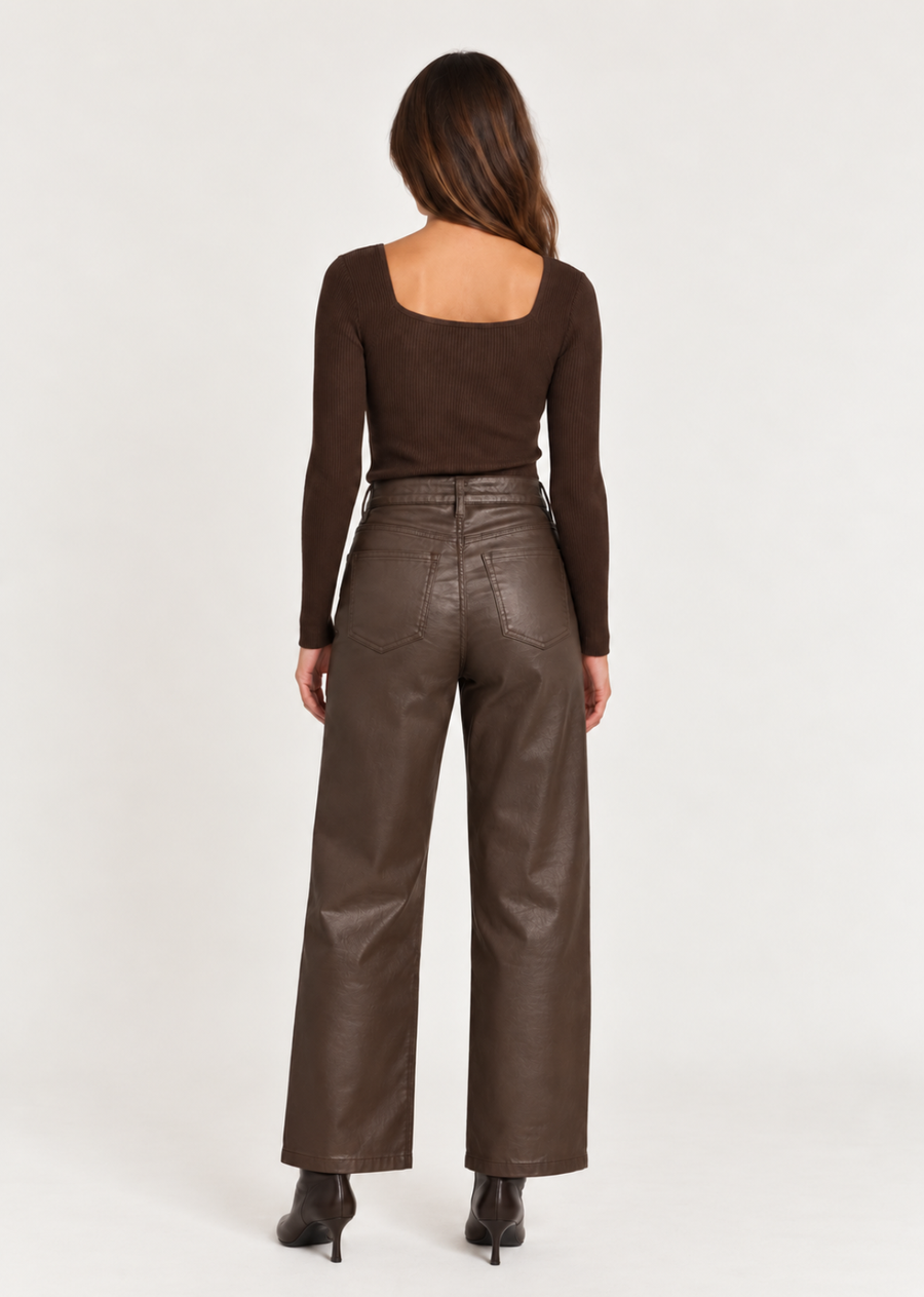 Kut From The Kloth Meg High Rise Wide - Chocolate