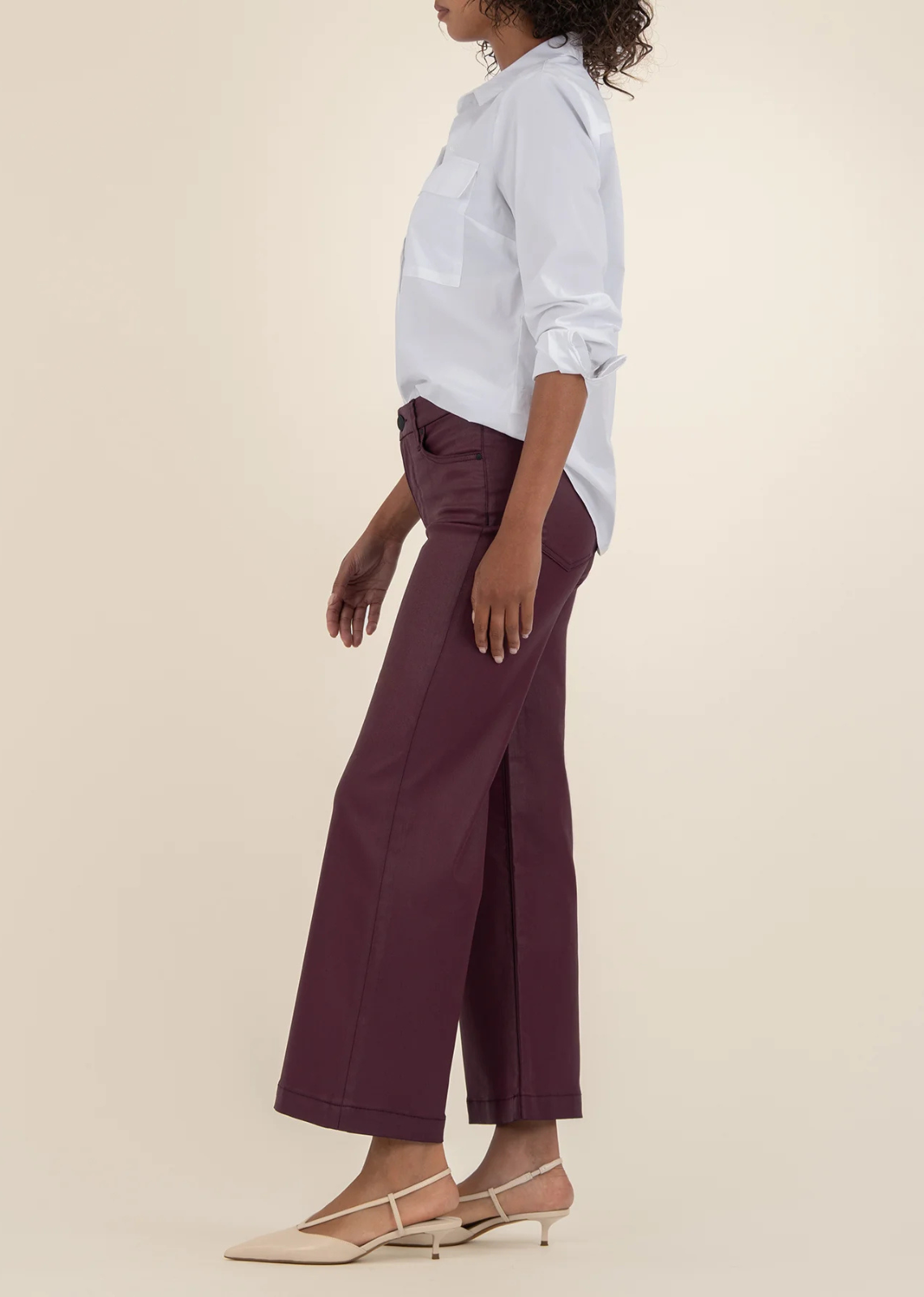 Kut from The Kloth Meg High Rise Wide Leg Jean - Blackberry