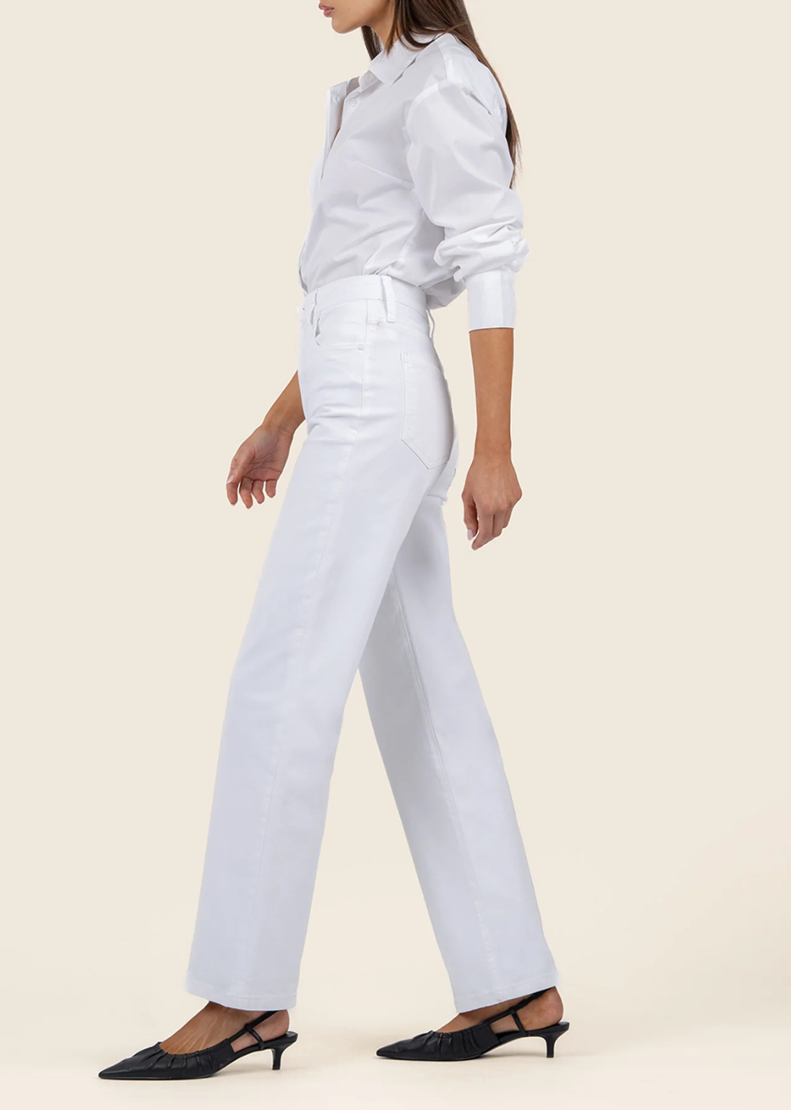 Kut from The Kloth Sienna High Rise Wide Leg - Optic White