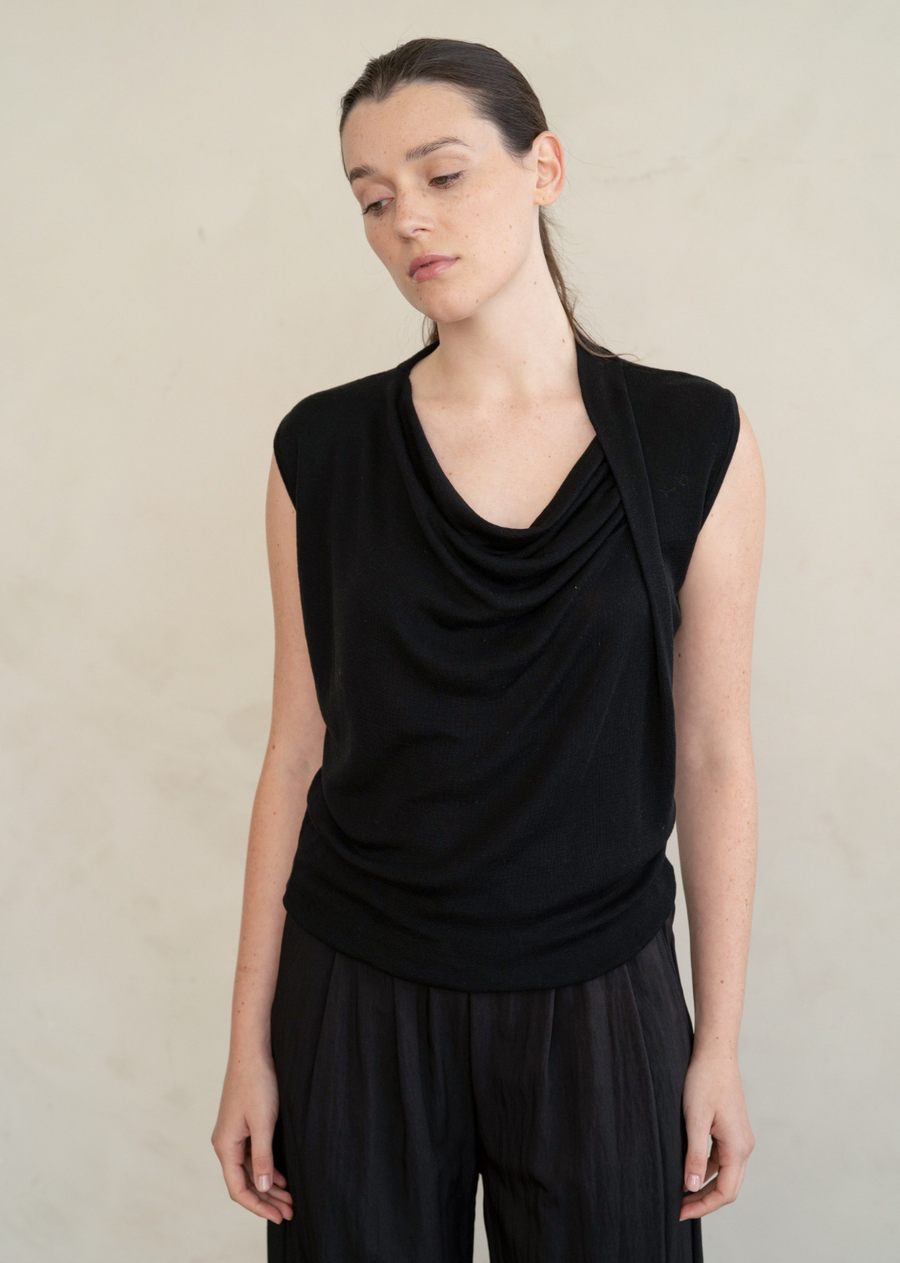 Lena Draped Cowl Neck Top