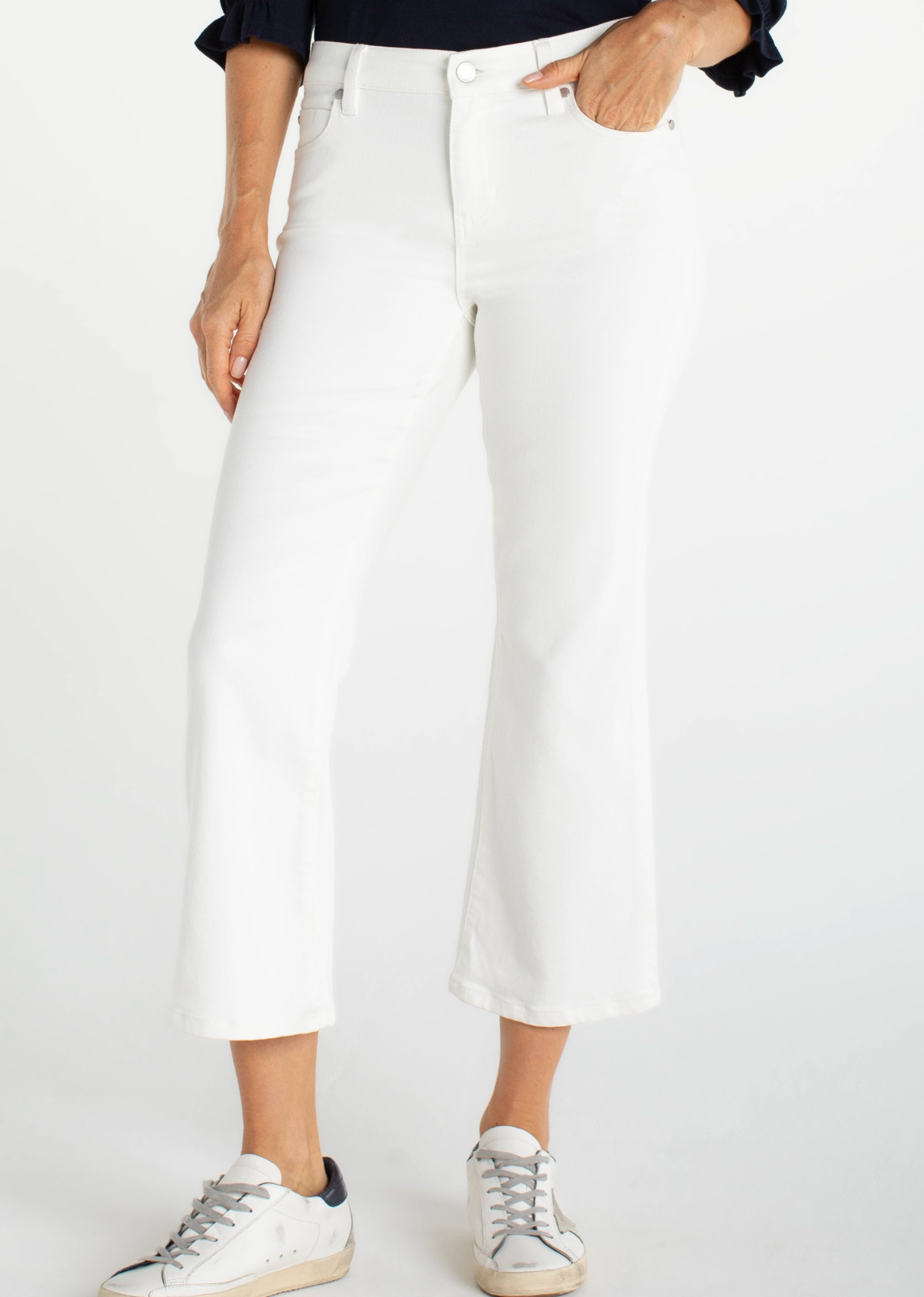 Liverpool Hannah Cropped Flare - White