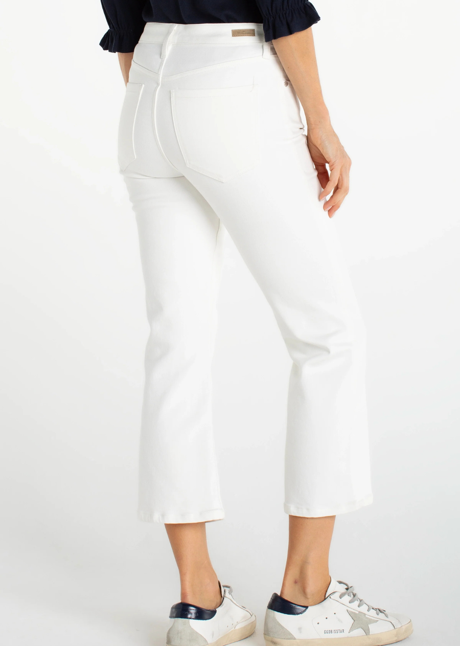 Liverpool Hannah Cropped Flare - White