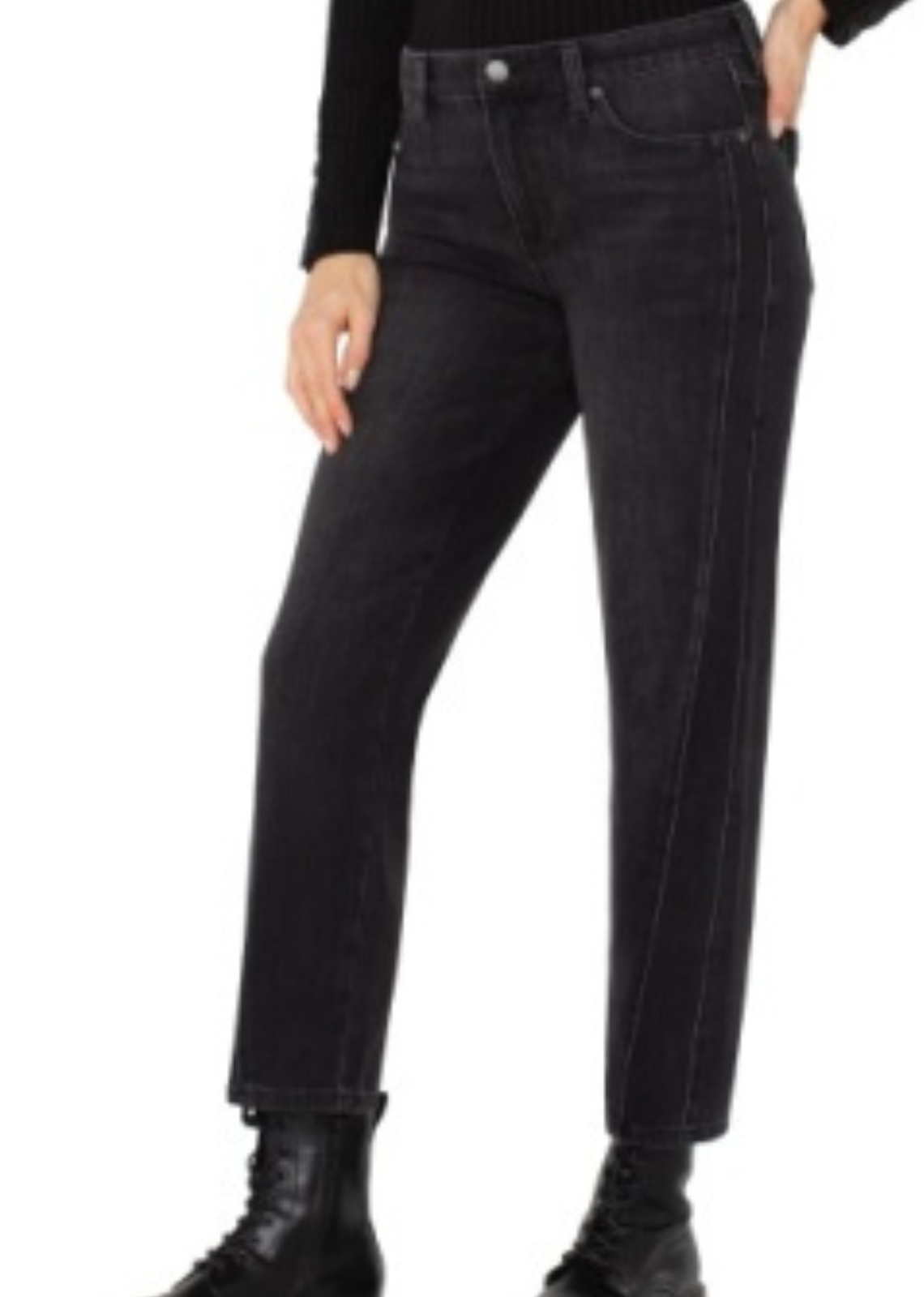 Relaxed-fit washed-black jeans with fashion seaming, a comfortable stretch blend, and a modern, lived-in finish.