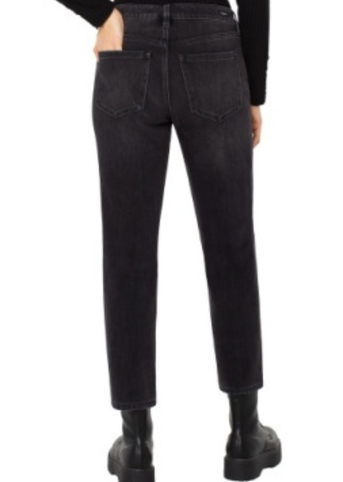 Relaxed-fit washed-black jeans with fashion seaming, a comfortable stretch blend, and a modern, lived-in finish.