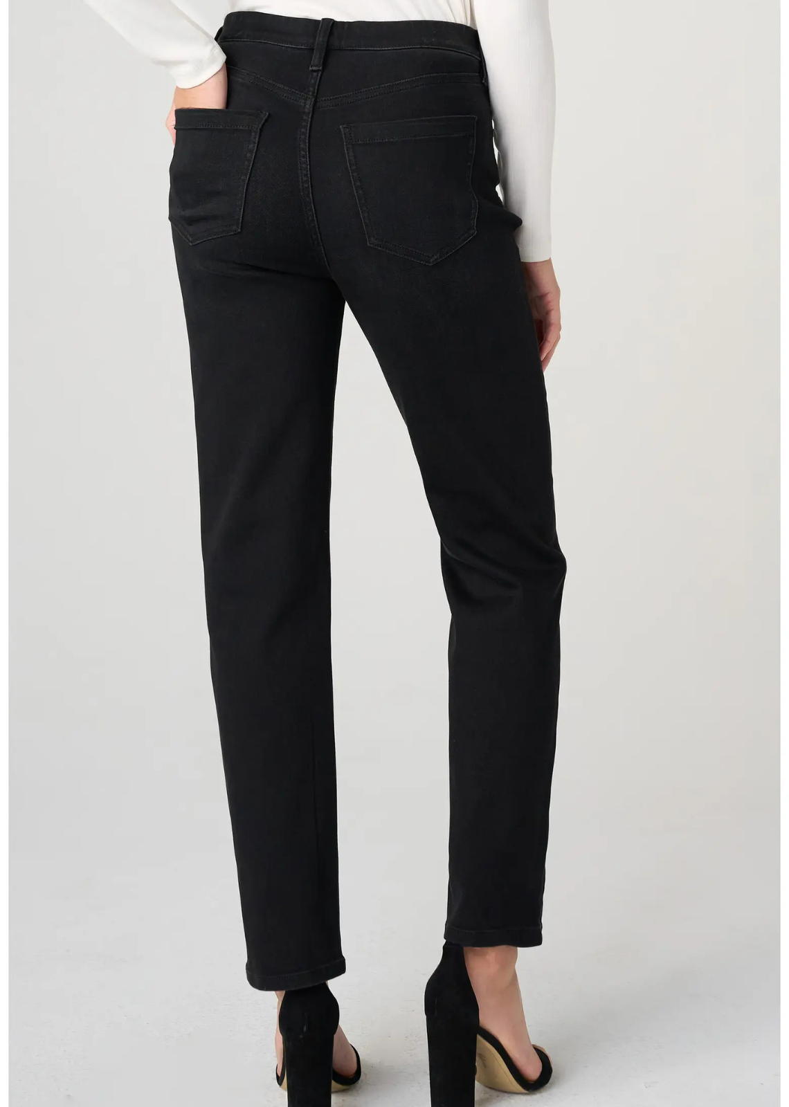 High-rise slim jeans in lightweight stretch denim with a comfort waistband, vintage-inspired faded wash, classic five-pocket styling, zip fly, and 29-inch inseam.