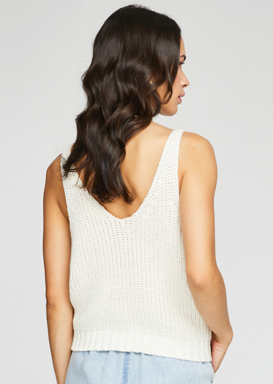 Gentle Fawn Lizzie Knit Tank.A v-neck knitted tank in a beautiful fuchsia colour with a relaxed fit. Pair with shorts, denim, and skirts all summer long. The premium feeling knit makes it easy to dress up or down.