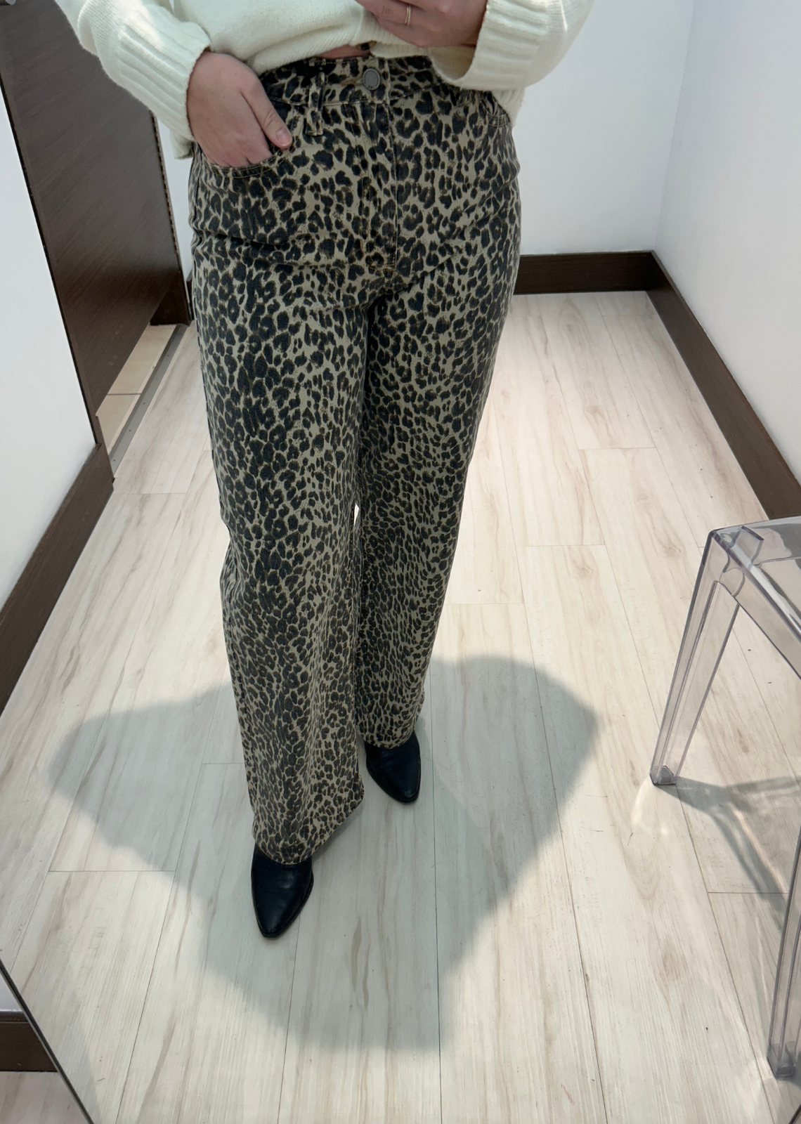 Lo High Rise Vintage Straight Leg Jeans - Leopard