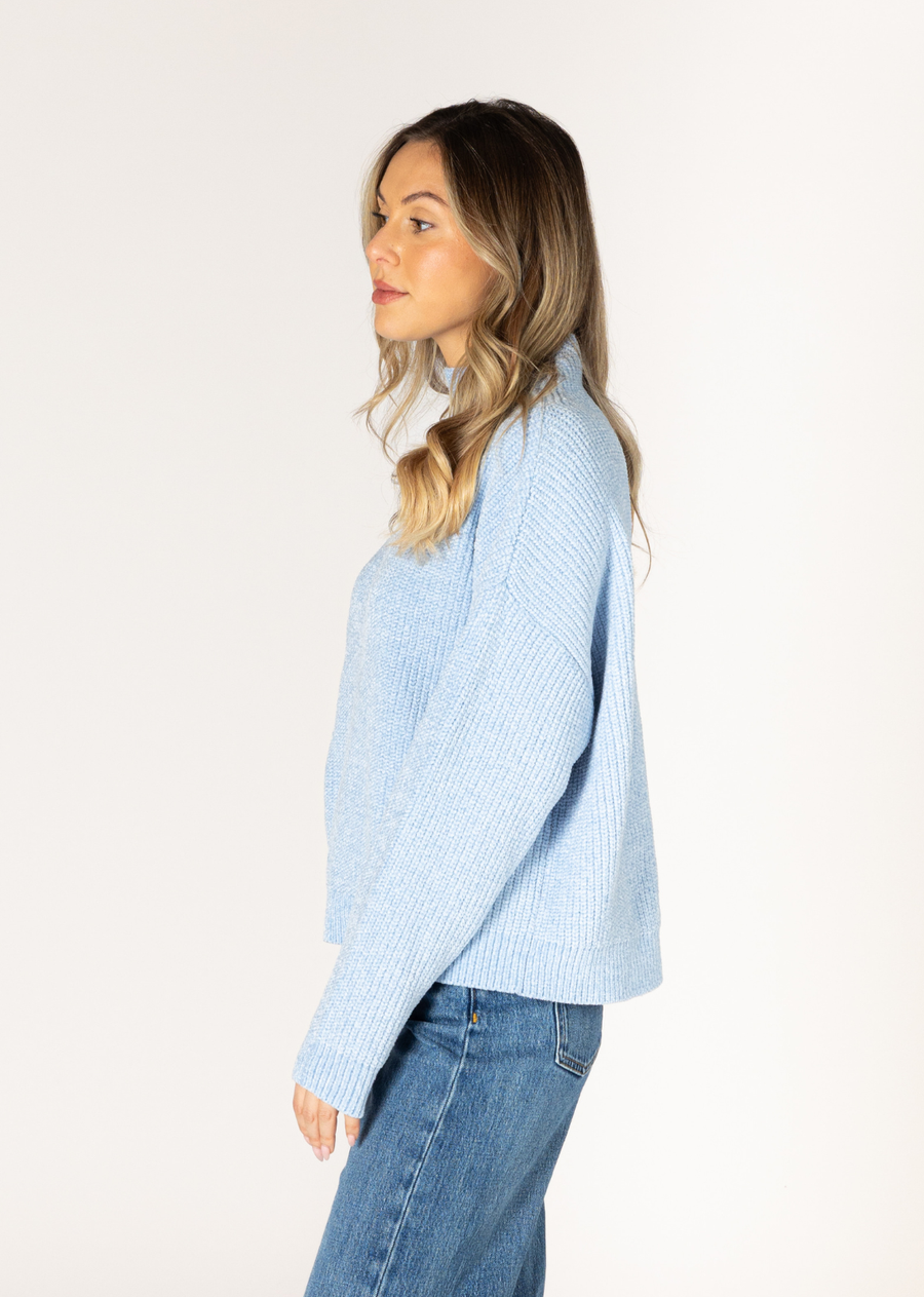 Add texture, warmth, and a serious dose of fashion this season with our must-have chenille textured sweater. The pretty pastel hues make this an easy go-to for weekend and casual outfits. Its luxurious, soft handfeel provides unparalleled comfort, while the rich texture adds an eye-catching element to any ensemble.
