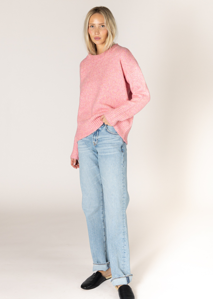 This classic crew sweater fits seamlessly into any wardrobe. This sweater offers a clean and stylish look while promising softness and durability. Whether you're layering the Tanya or just wearing it on its own, this sweater is perfect for any occasion.