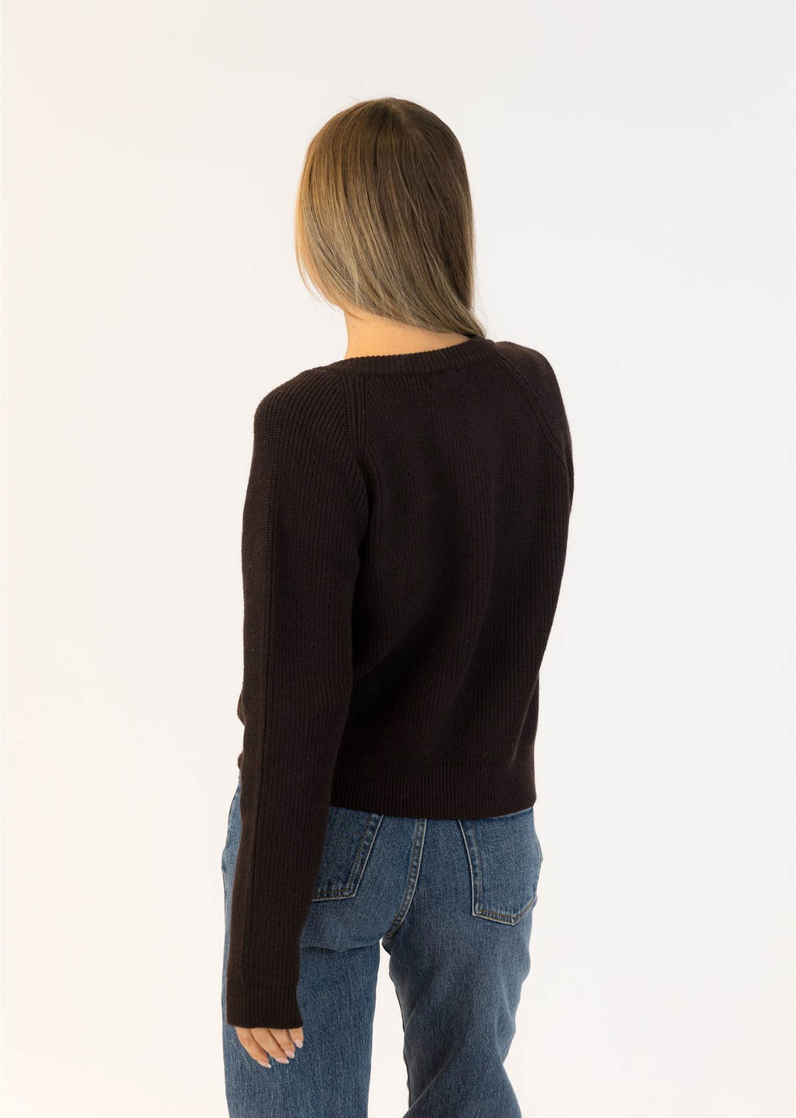 Lyla + Luxe Belle Ribbed Sweater - Chocolate Brown