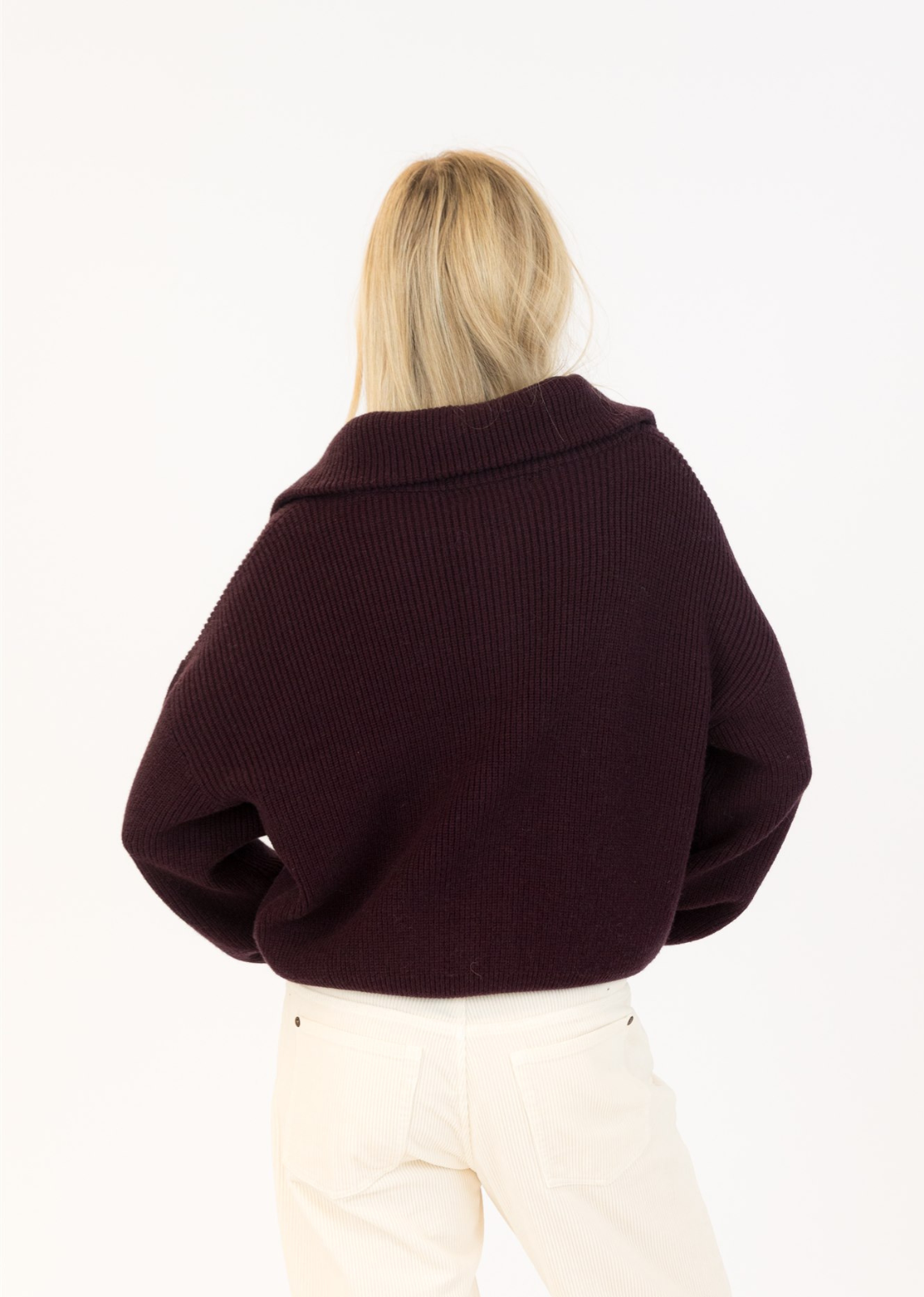 Lyla + Luxe James Zip Up Cardigan - Burgundy