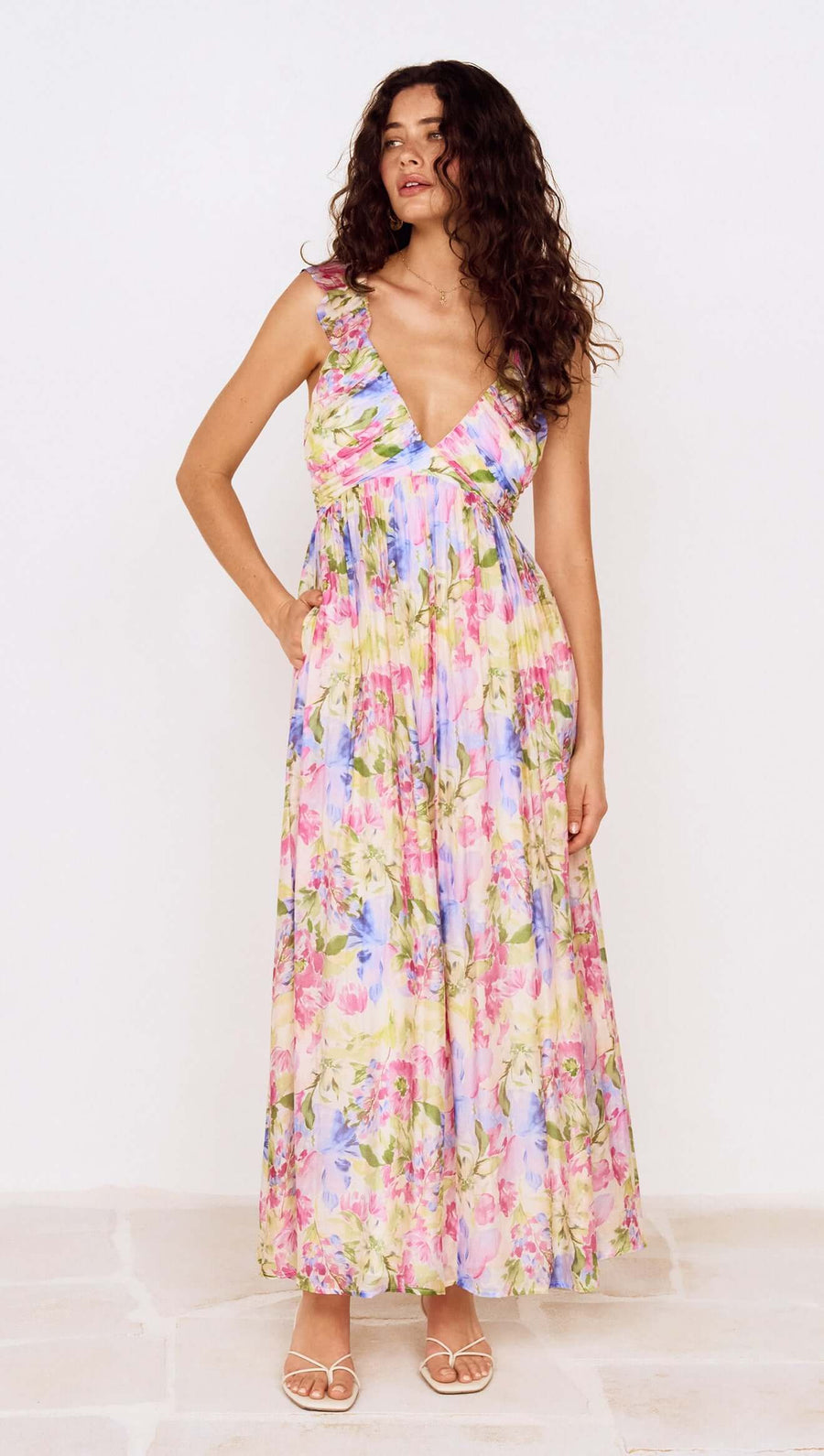 Mink Pink Celina Watercolour Maxi Dress