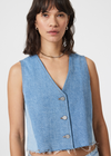 Mavi Peony Denim Blocking Vest