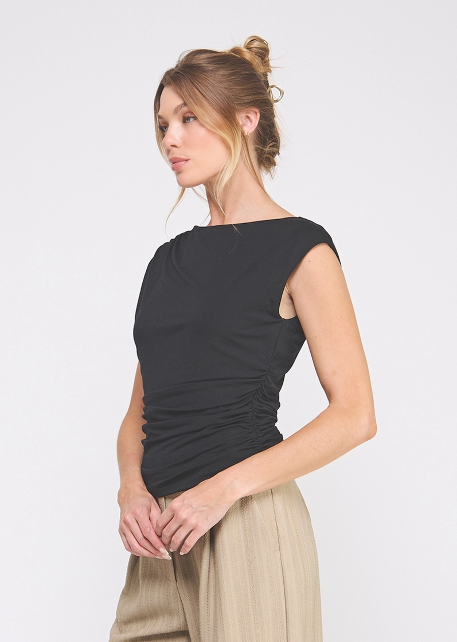 Millie Scrunch Top - Black
