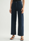 Mini Patch Pocket Wide Leg Jeans - Navy