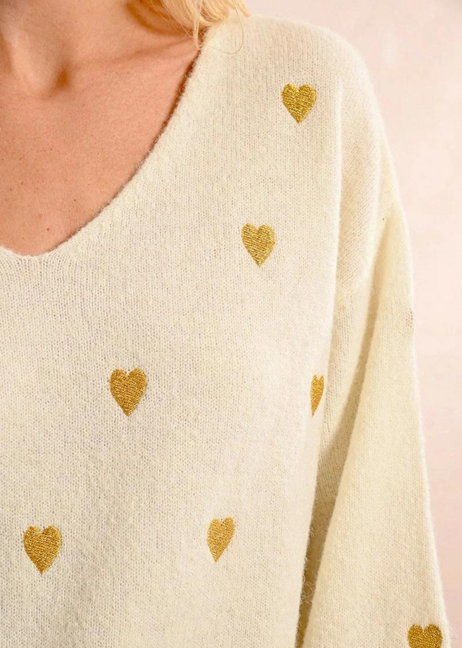 Molly Bracken Heart Pattern Sweater