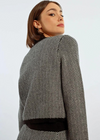 Molly Bracken Herringbone Cropped Sweater