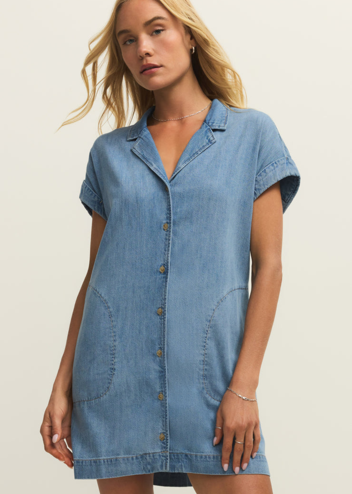 Z Supply The Napa Denim Mini Dress