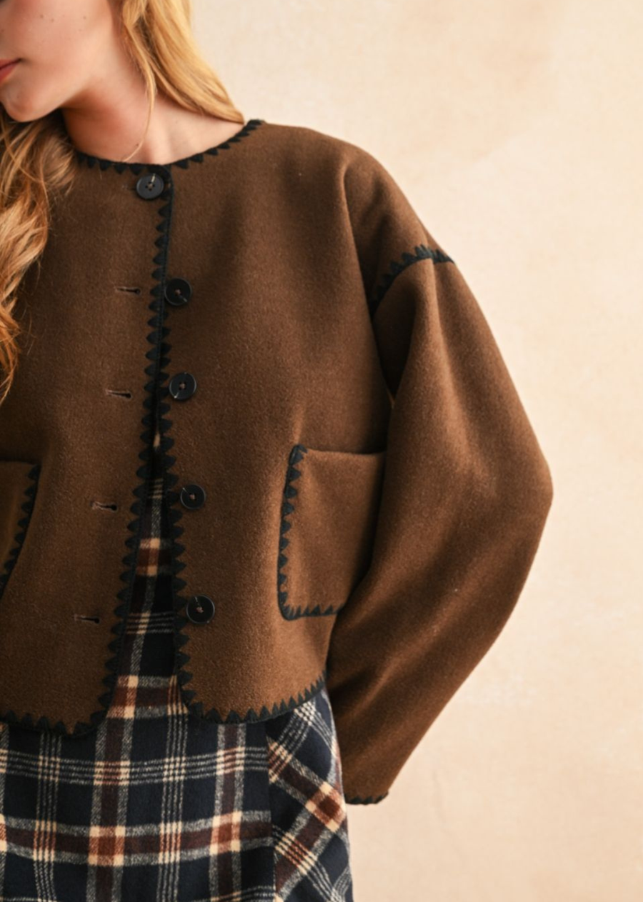 Nina Contrast Stitch Jacket