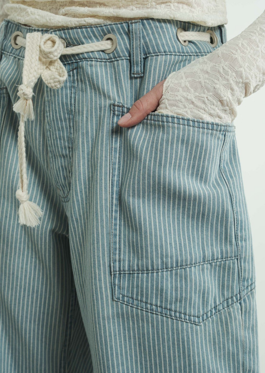 Oliver Barrel Jeans - Striped Denim