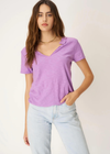 Project Social T Plata Notched Tee-Purple Magic.  Our Plata Notched Tee is your new casual weekend style BFF. It features a notch neckline, raw edges, and a relaxed fit for a well-loved feel. Made in a soft 100% cotton slub fabric, it's perfectly comfortable and casual when dressed both up or down. The only difficult part about Plata? Deciding which color (or 3) to buy.