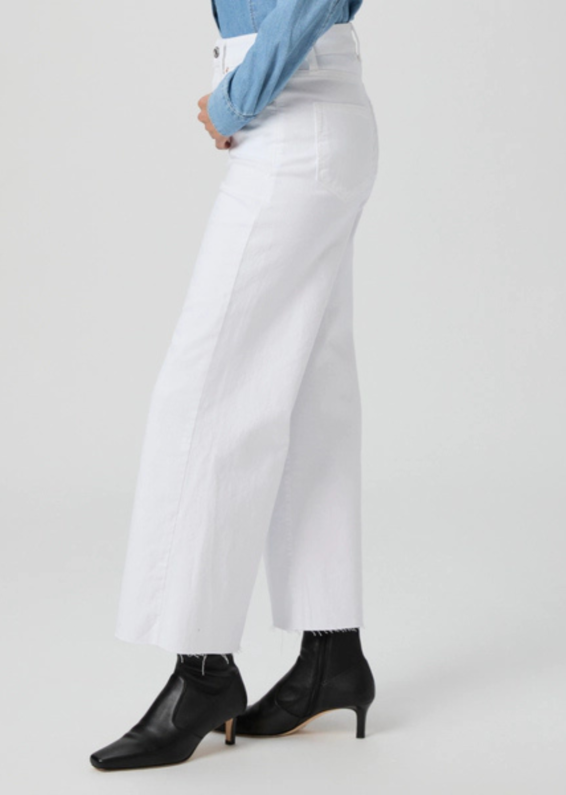 Paige Anessa W/ Raw Hem - Crisp White