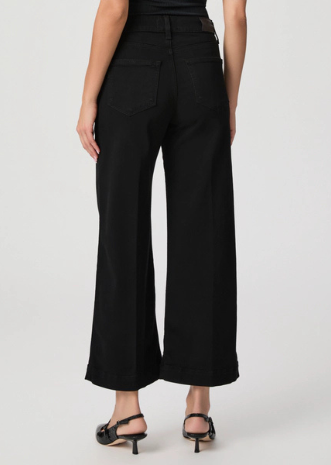 Paige Anessa Wide Leg Jean - Black Shadow