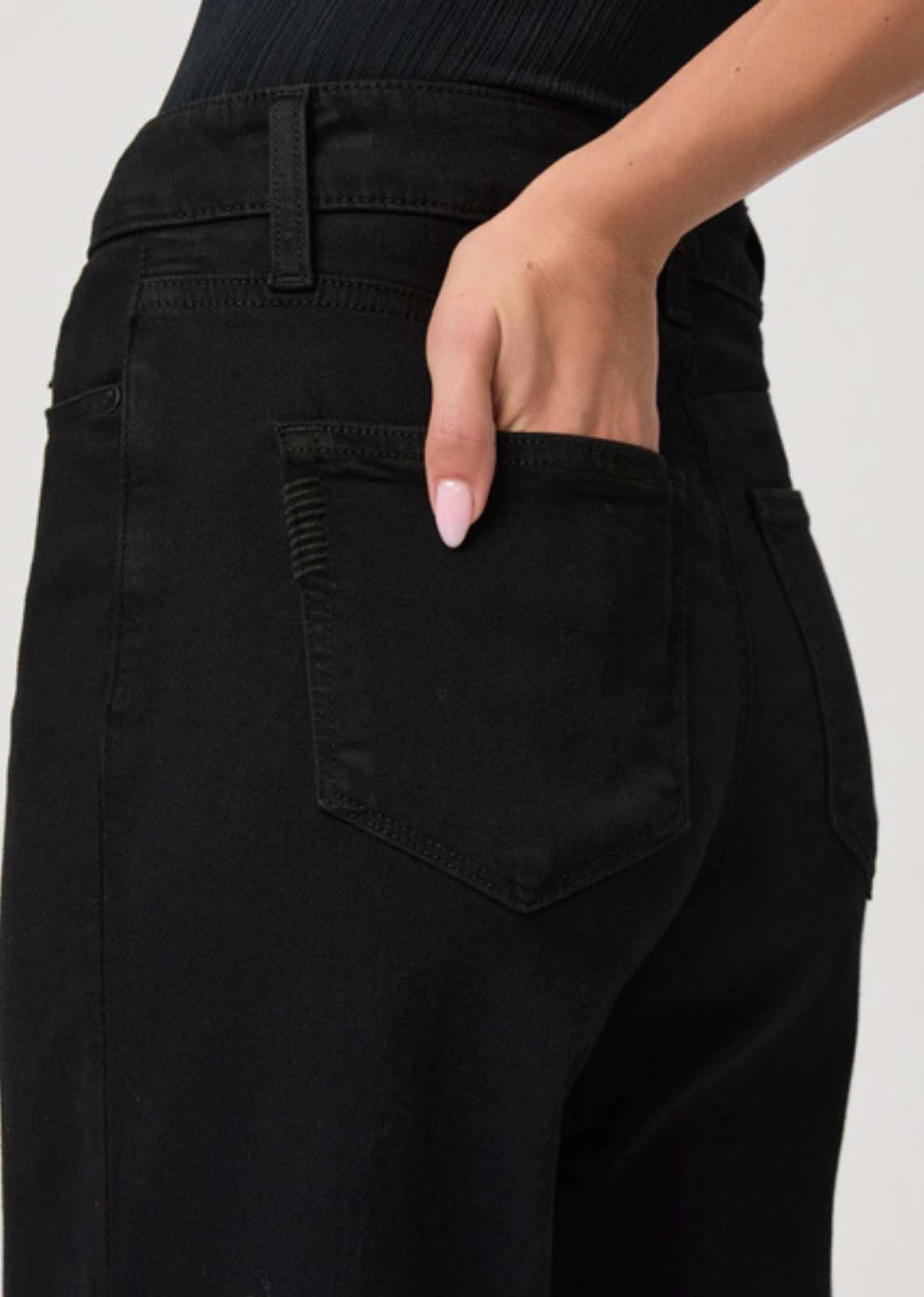 Paige Anessa Wide Leg Jean - Black Shadow