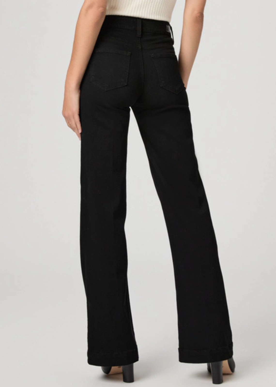 Paige Leenah High Rise Wide Leg Jean - Black Shadow