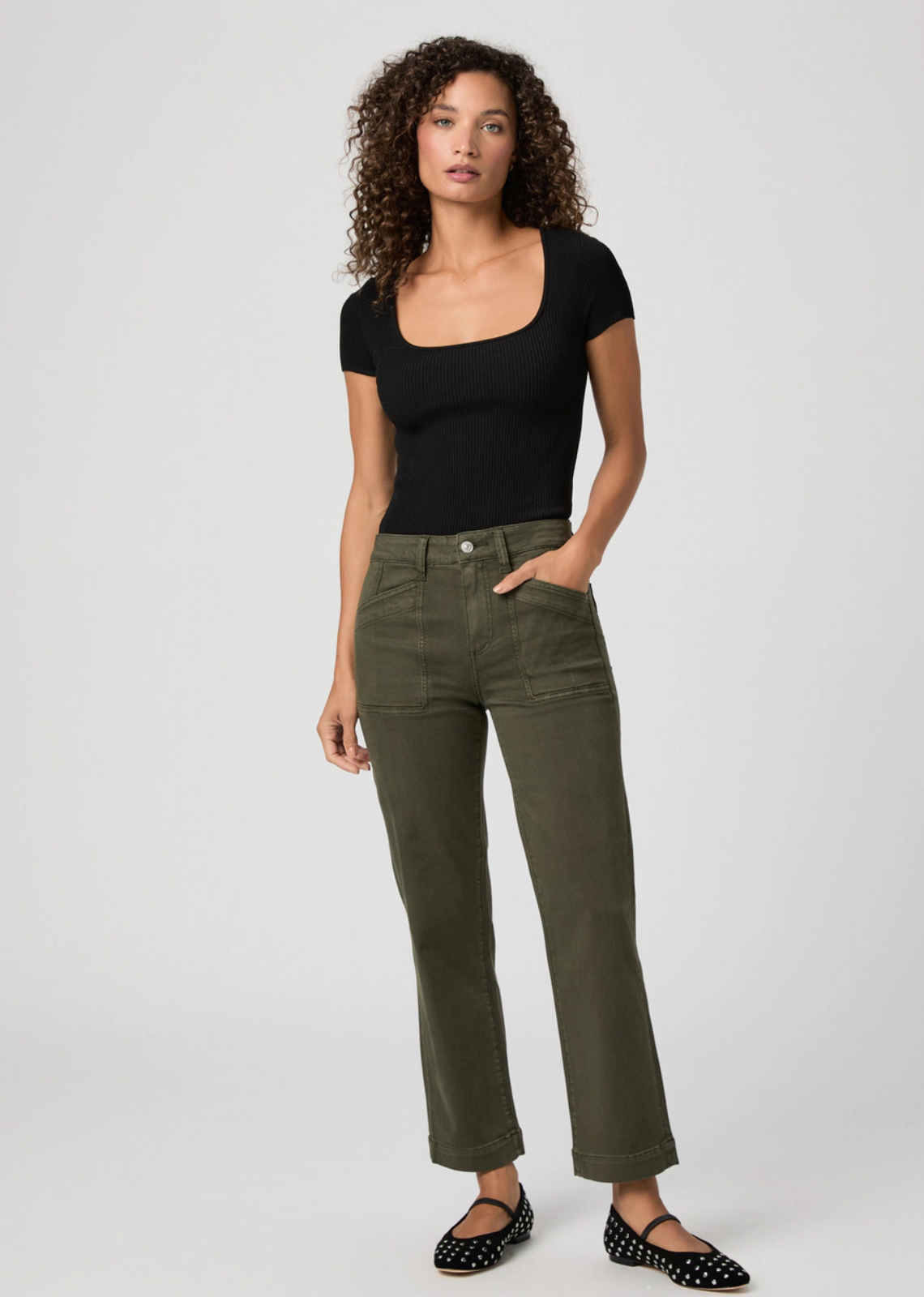 Paige Quincy Ankle - Vintage Forest Moss