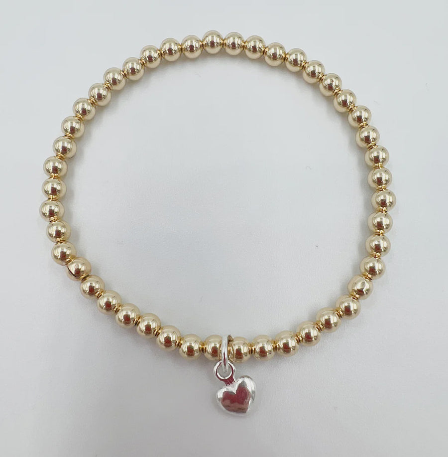 Puffy Heart Bracelet - Gold