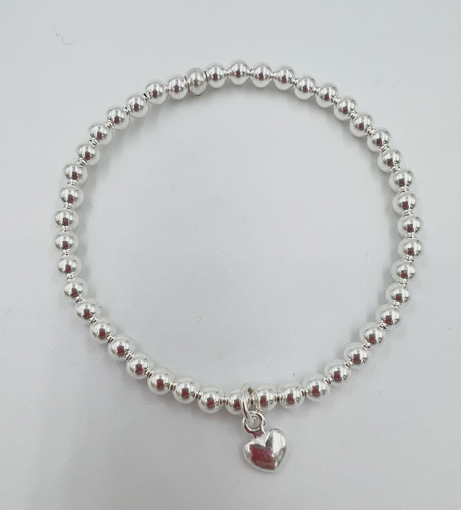 Puffy Heart Bracelet - Sterling Silver