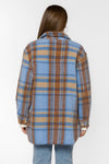 Velvet Heart Royce Blue Brown Plaid Shacket