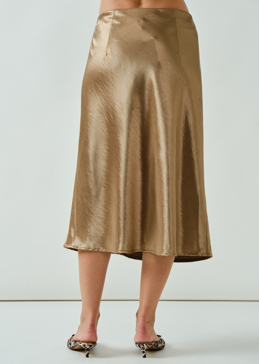 Rachel Holiday A Line Satin Midi Skirt