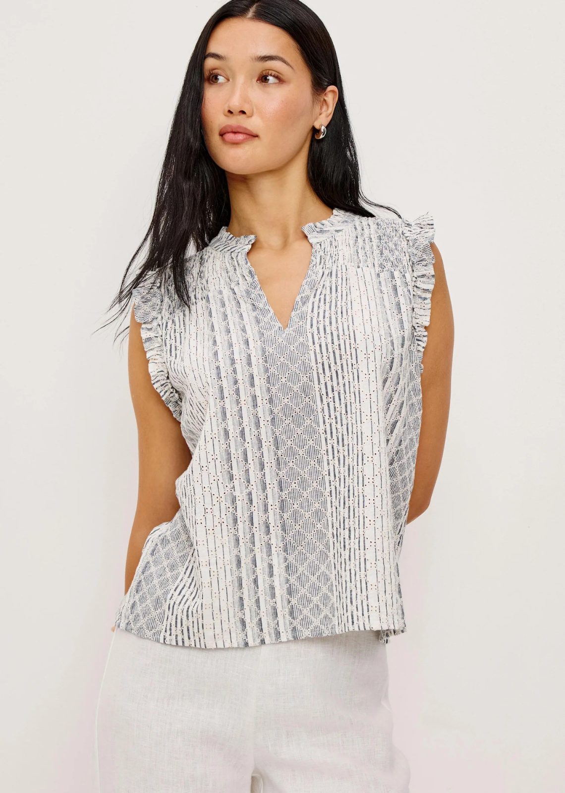 Rails Arlene Striped Eyelet Blouse