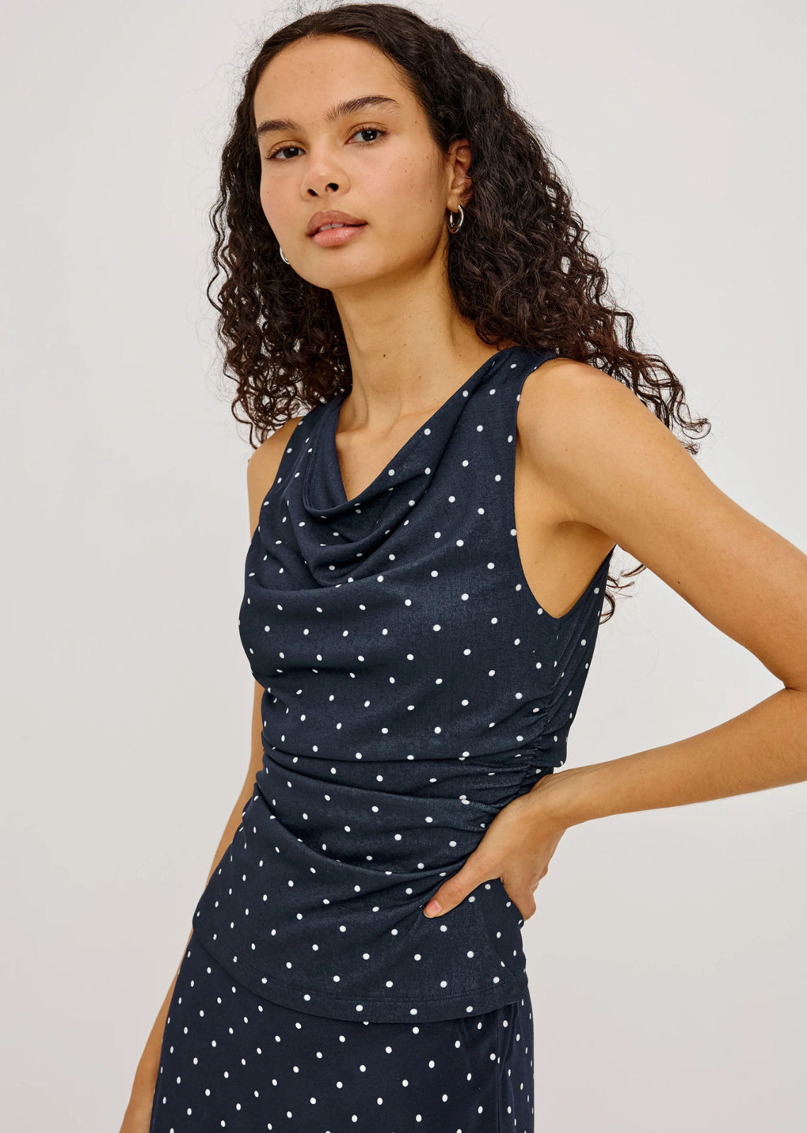 Rails Fete Top - Navy Polka Dot