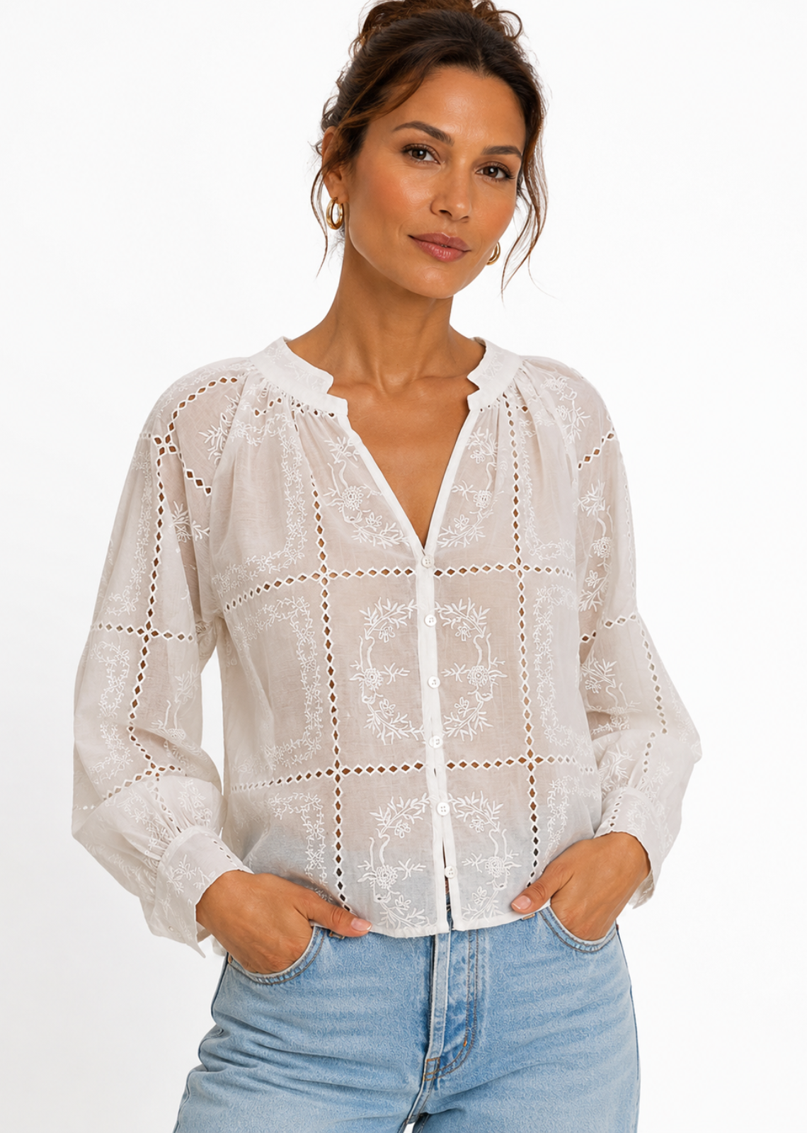 Rails Francine Blouse - Ivory Handkerchief
