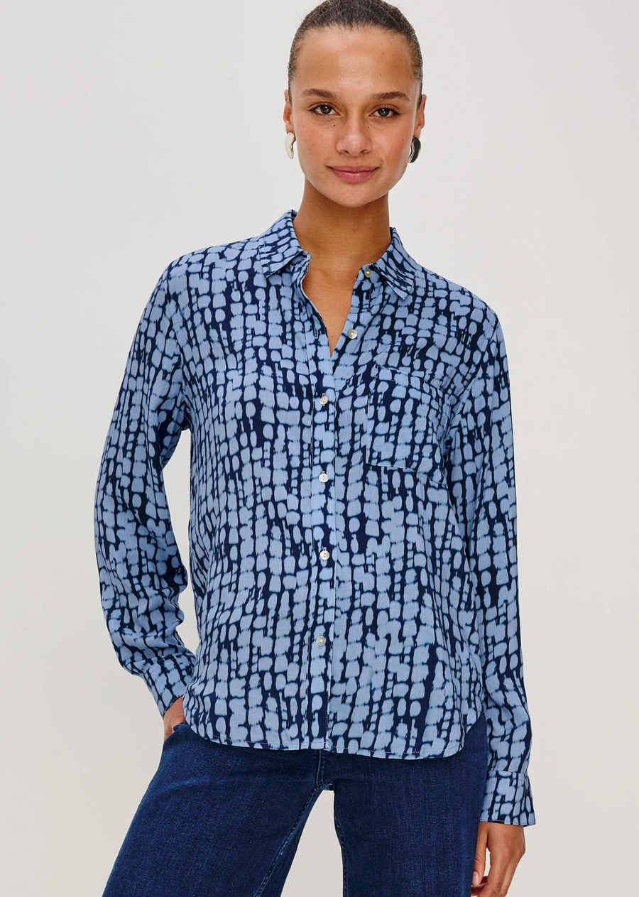 Rails Josephine Blouse - Indigo Shibori