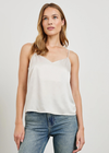 Rails Paola Top- Ivory. Made from super smooth lightweight crepe, the Paola is a flattering luxe tank top that looks amazing on its own and is great for layering. This tank top comes in a classic fit and features thin adjustable shoulder straps.