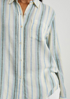 Rails Charli- Catania Stripe. The Charli Shirt is a breezy take on the classic button-down. Made of a lightweight linen blend, white serves as the background of a striped pattern. It's designed and tailored for refinement, but can serve both laid back and office casual styles.