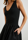 Rails Franca Dress. With an emphasis on effortless elegance, the Franca Dress combined a jersey cotton bodice with a poplin skirt for all-day comfort. Featuring a deep-v neckline and dropped waist to flatter your curves, as well as on-seam pockets for convenience, this midi-dress is a must for the modern woman on the go.