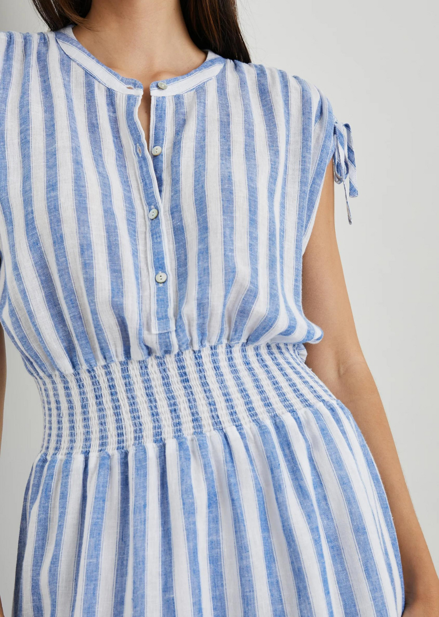 Rails Samina Dress. Refresh your sundress collection with Samina, a throw-on-and-go style cut from luxe linen. This dress is complete with flattering cinching at the waist and cut-off sleeves with adjustable drawstrings.