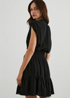 Rails Samina Dress- Black. Refresh your sundress collection with Samina, a throw-on-and-go style cut from luxe linen. This dress is complete with flattering cinching at the waist and cut-off sleeves with adjustable drawstrings.