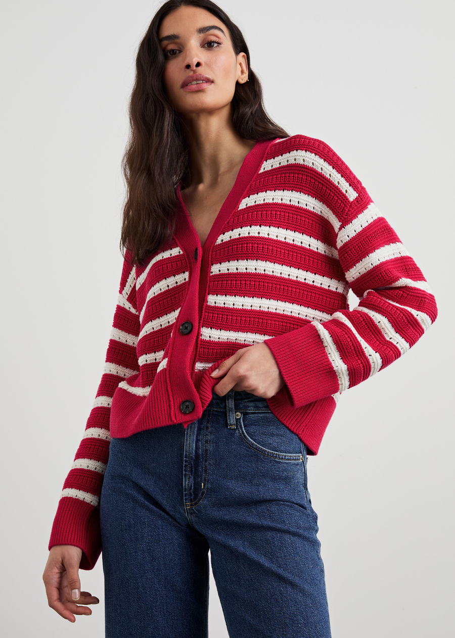 Rails Geneva Cardigan - Pink Stripe