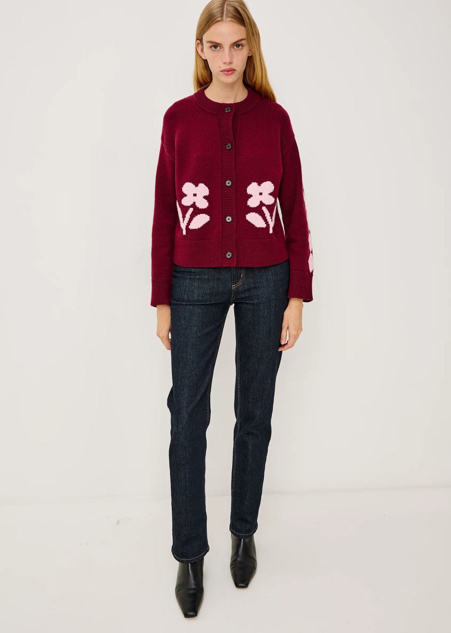 Rails Mavie Cardigan - Garnet Daisy