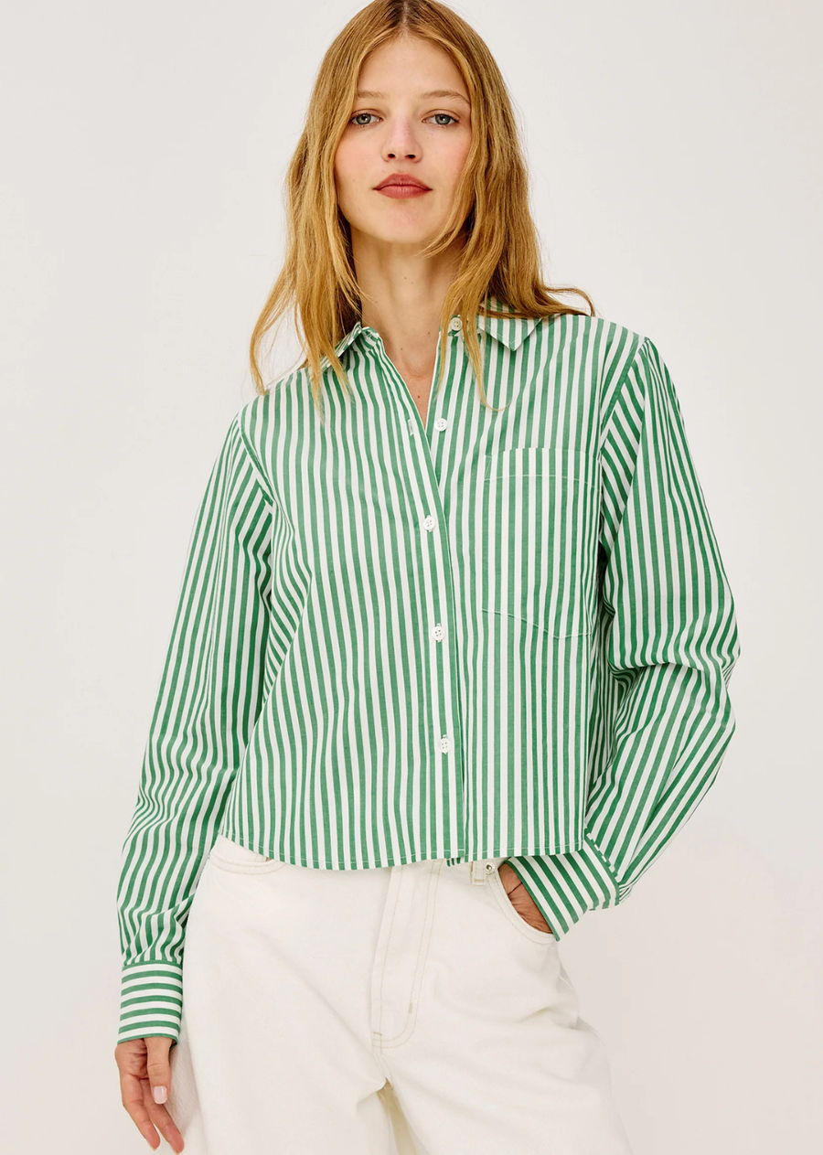Rails Ramy Shirt - Emerald Stripe