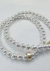 Sterling Silver Bracelet with 14k Gold Rondelle Bead